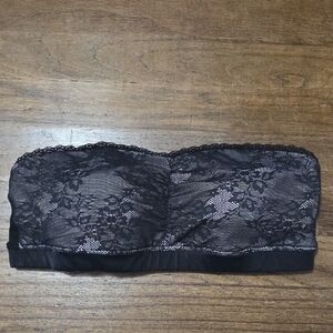 Black Lace Strapless Bandeau